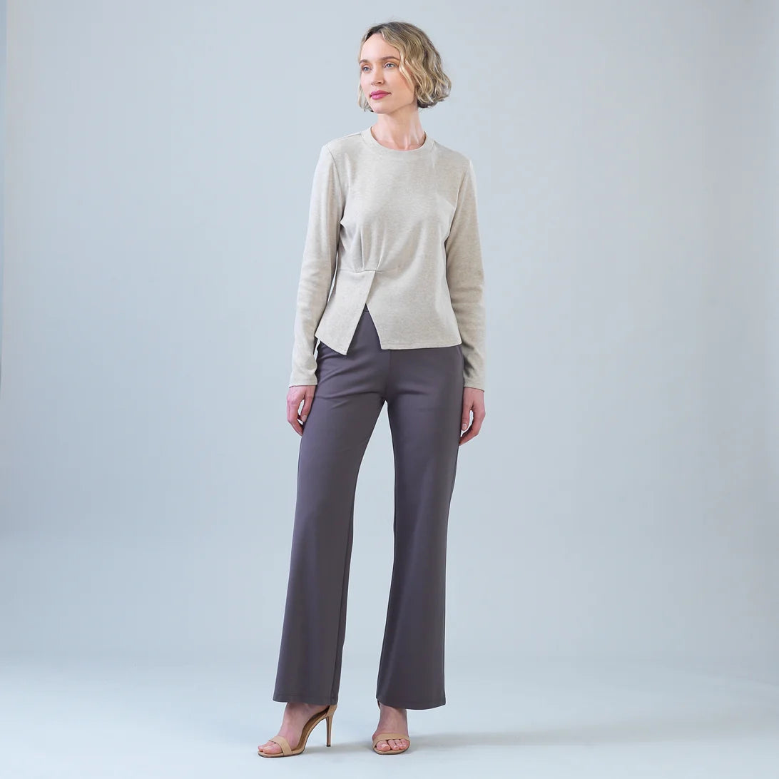 Asymmetrical Knit Stitch Overlay Sweater