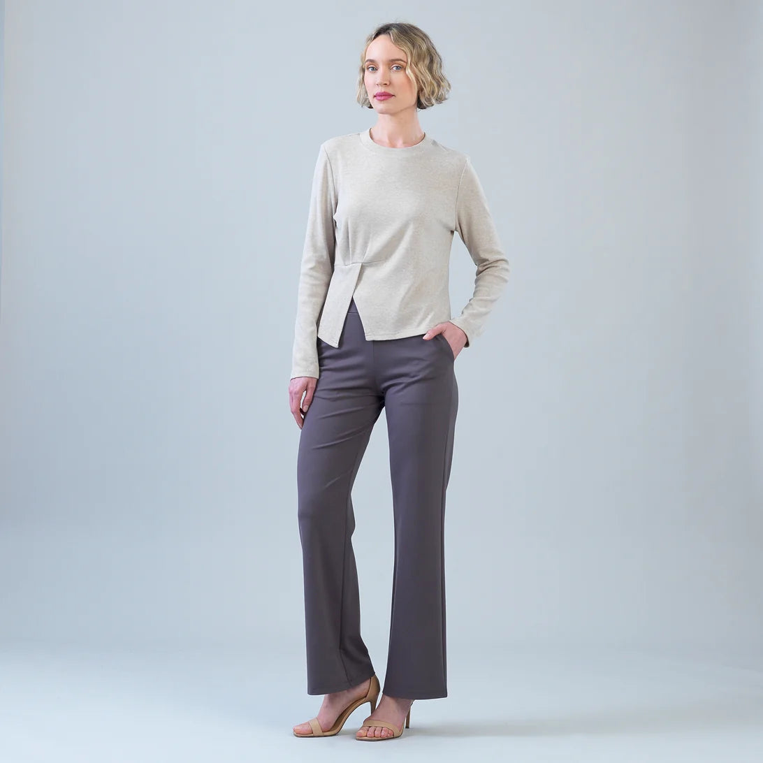 Asymmetrical Knit Stitch Overlay Sweater