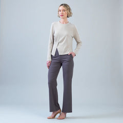 Asymmetrical Knit Stitch Overlay Sweater