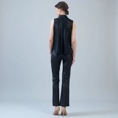 Shimmer Draped Top w/ Neck Tie