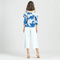 Open Shoulder Ruffle Top