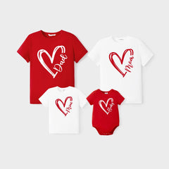 Dad Valentine's Day Heart Matching Family T-Shirt