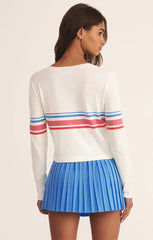Studio Stripe Cropped Caridgan