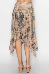 Tiered Lace Floral Skirt