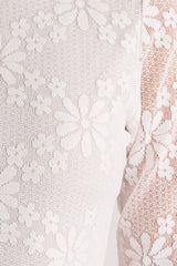 Le Lis Long Sleeve Sheer Lace Open Back Mini Dress