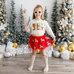 Holly Jolly Patch Christmas Sweatshirt Kids