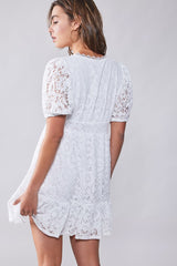 Lace V Neck Mini Dress