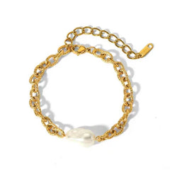 Chain Bracelet with Baroque pearl