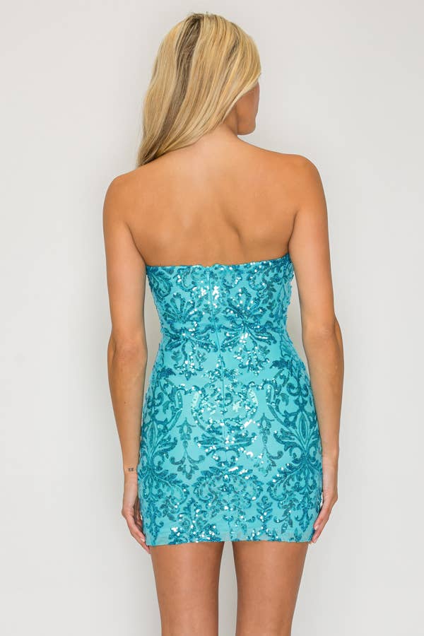 Sequin Strapless Dress