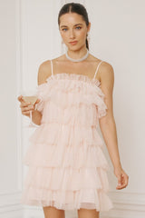 Tulle Ruffle Mini Dress