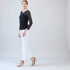 Soft Knit Top w/ Mesh Sleeves