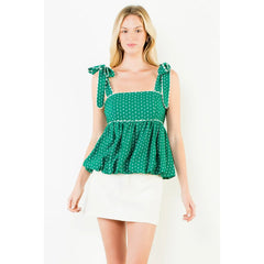 Polka Dot Tied Straps Top