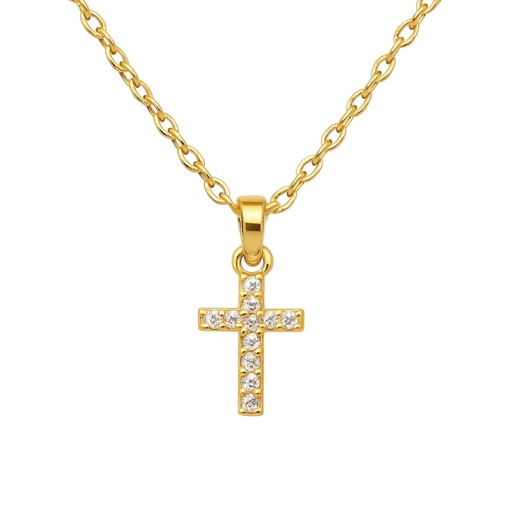 Catherine Small Pave Cross Necklace