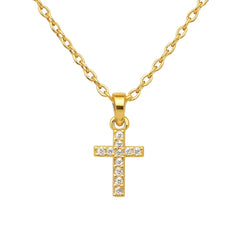Catherine Small Pave Cross Necklace