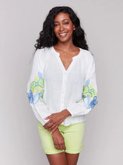 Long Flower Sleeve Anis Blouse