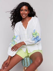 Long Flower Sleeve Anis Blouse