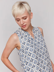 Sleeveless Printed Top Ornement