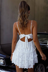 Lace Tiered Mini Dress