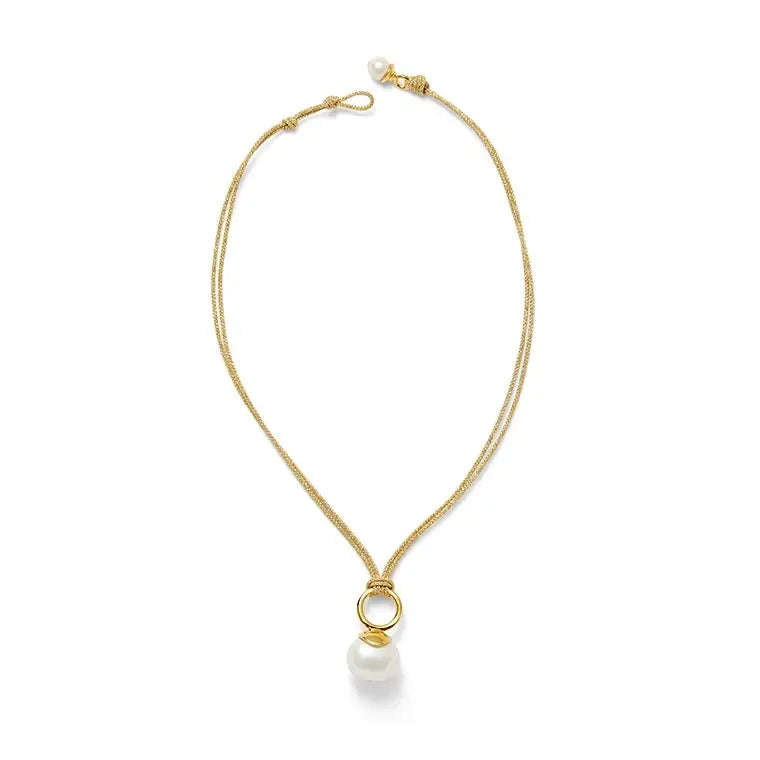 Pearl Pendant On Gold Cord