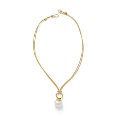 Pearl Pendant On Gold Cord