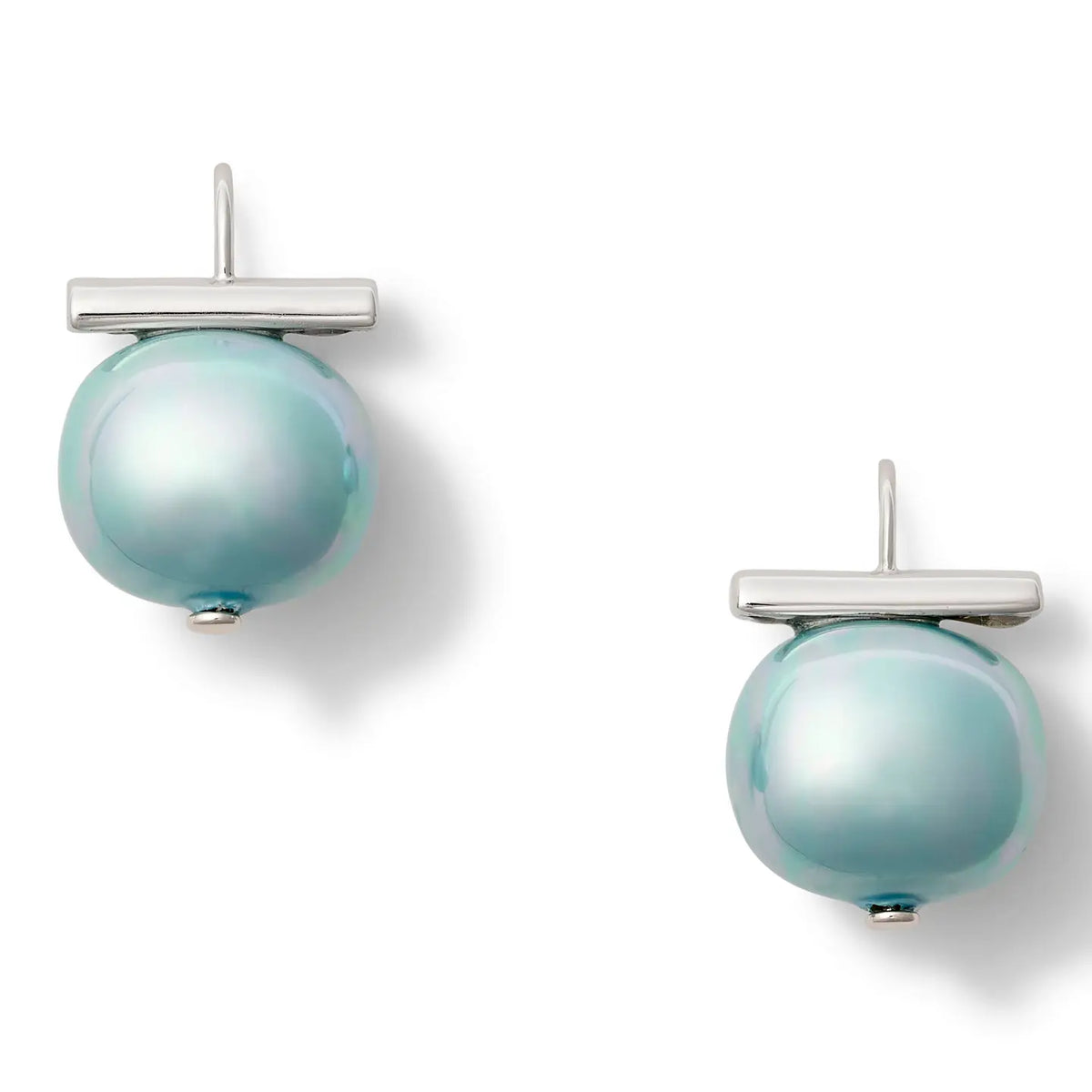 Classic Pebble Pearl Earring Silver