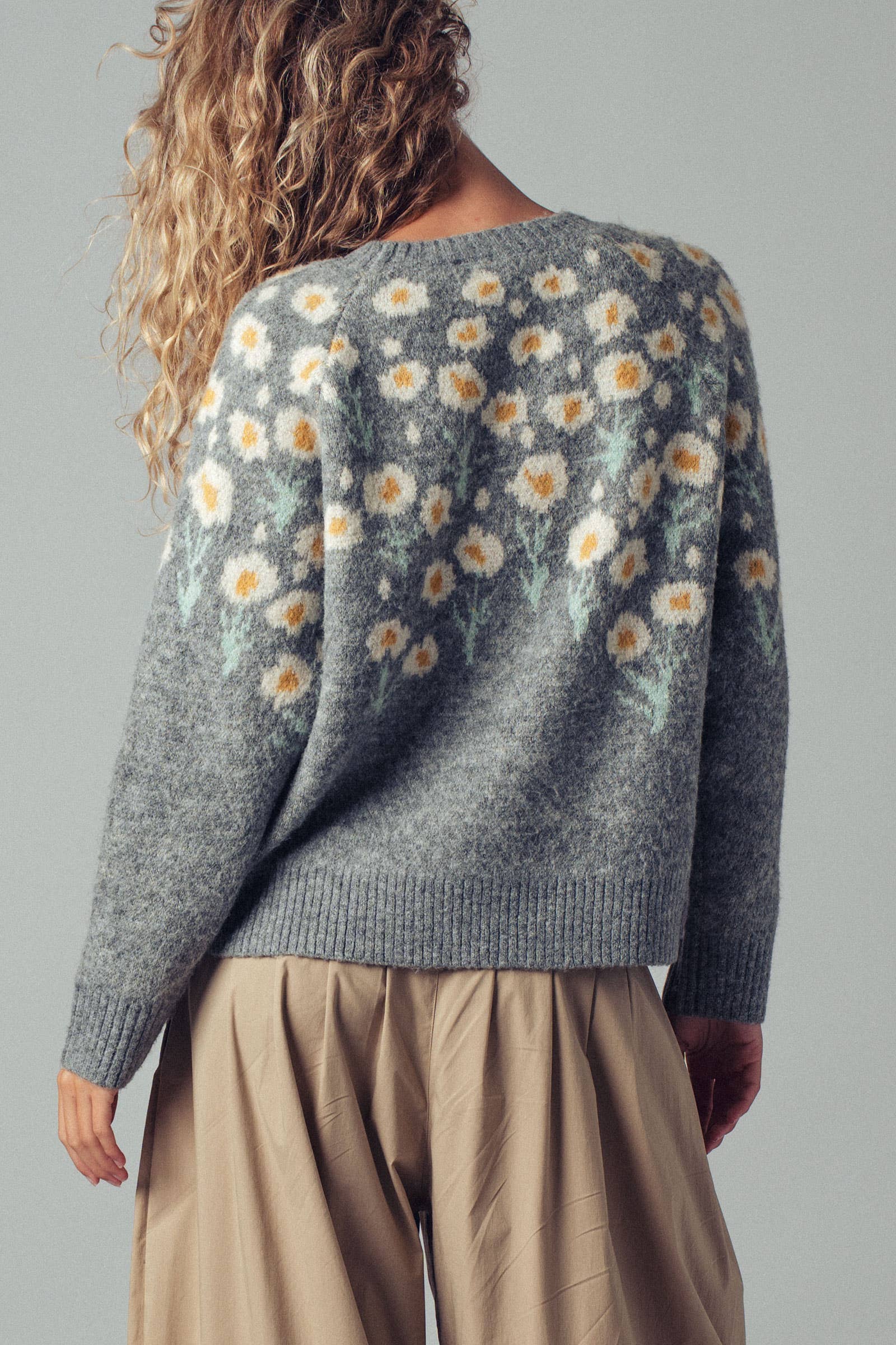 Daisy Floral Knit Sweater