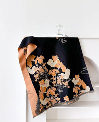 Black / Camel Flower Garden Reversible Wrap