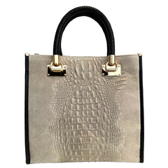 Suede and Leather Tote Bag
