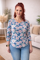 3/4 Sleeve Vneck Sweater