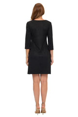 3/4 Sleeve Split Neck Dress