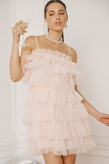 Tulle Ruffle Mini Dress
