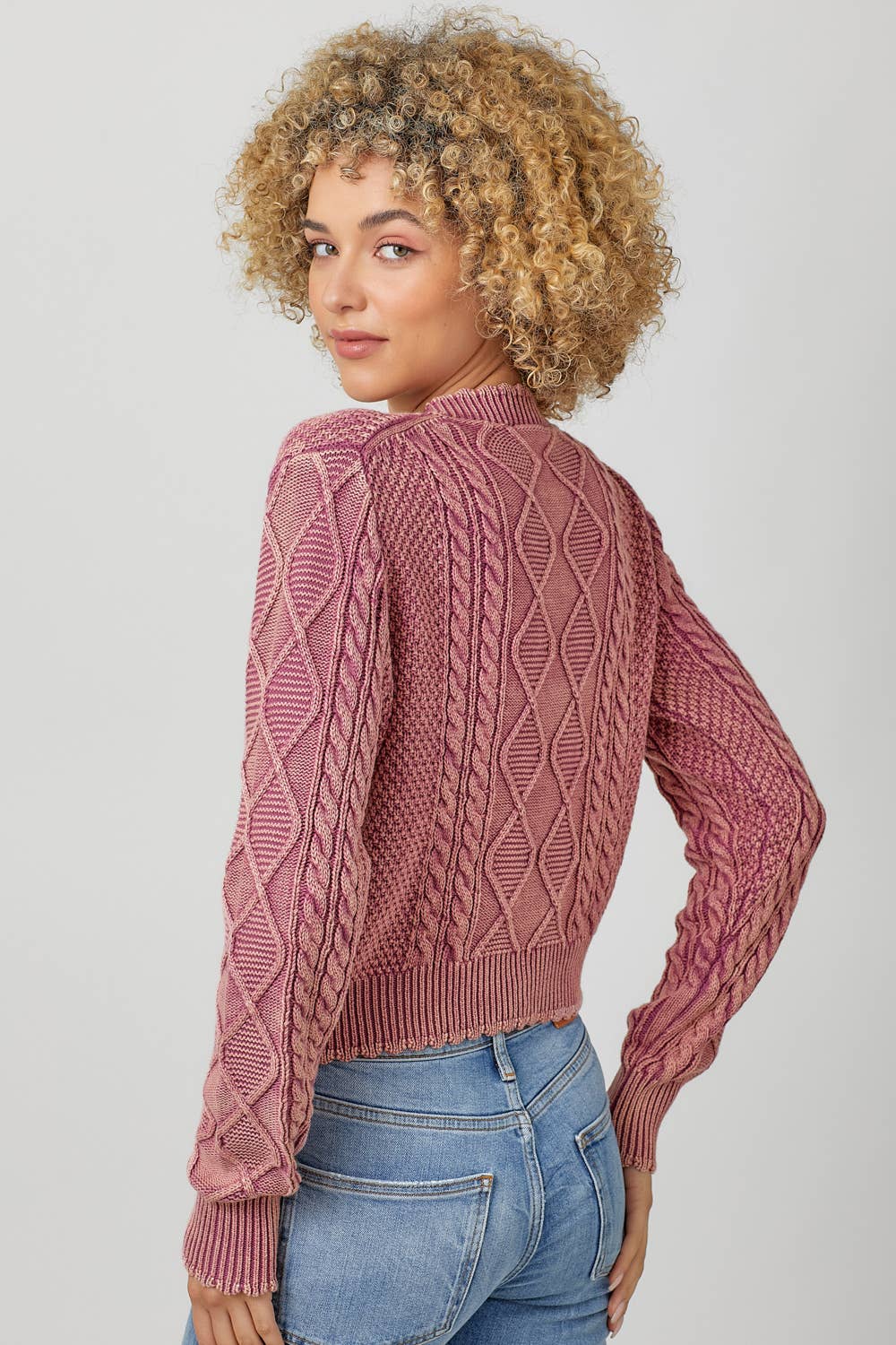 Washed Cropped Sweater