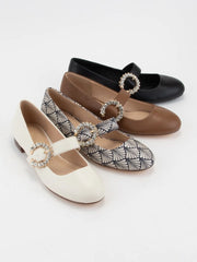 Enki Dazzling Buckle Mary Janes
