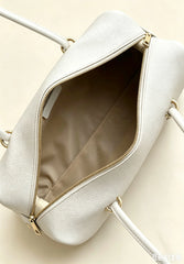 Genuine Leather Barrel Shoulder Bag