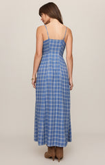 Angel Eyes Plaid Midi Dress