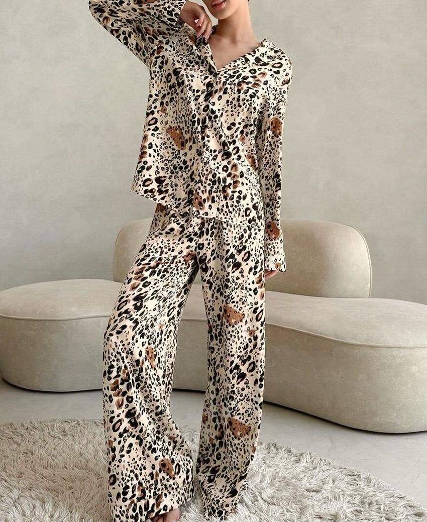 Animal Print Two Piece Set