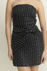 Strapless Sequin Pearl  Dress