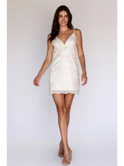 Sequin Floral Lace Mini Dress