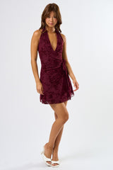 Halter Wrap Mini Dress