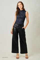 Sleeveless Shimmering Mock Neck Top