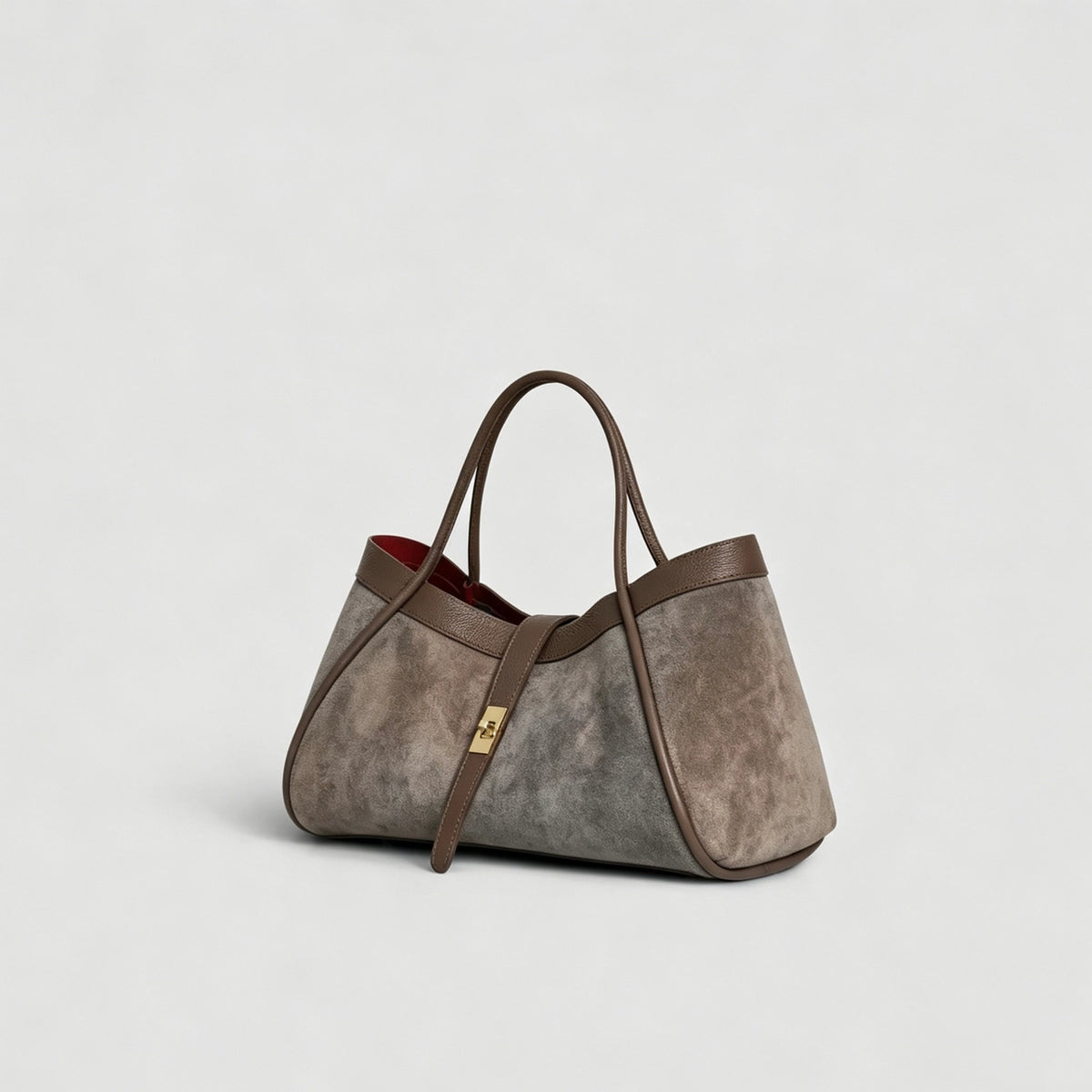 Medium Suede Bag in Real Leather