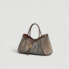 Medium Suede Bag in Real Leather