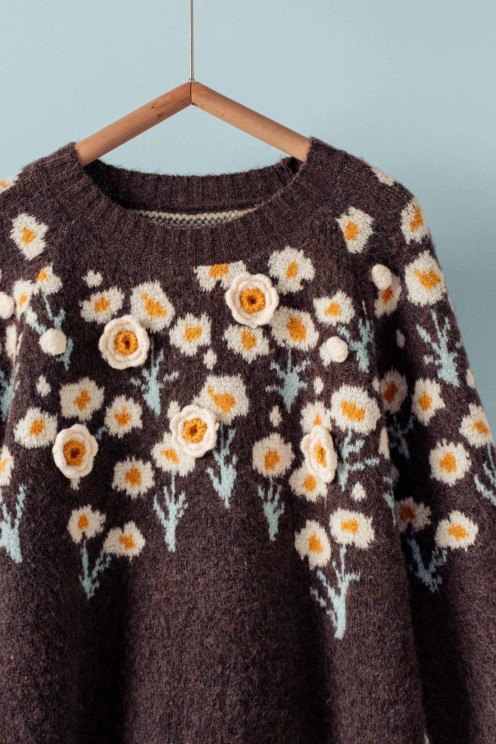 Daisy Floral Knit Sweater