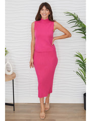 Knit Waist Midi Skirt