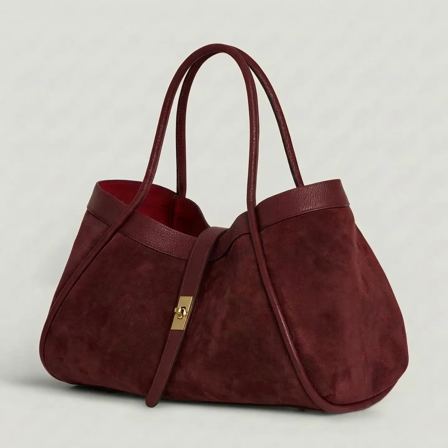 Genuine Suede and Togo Leather Bag