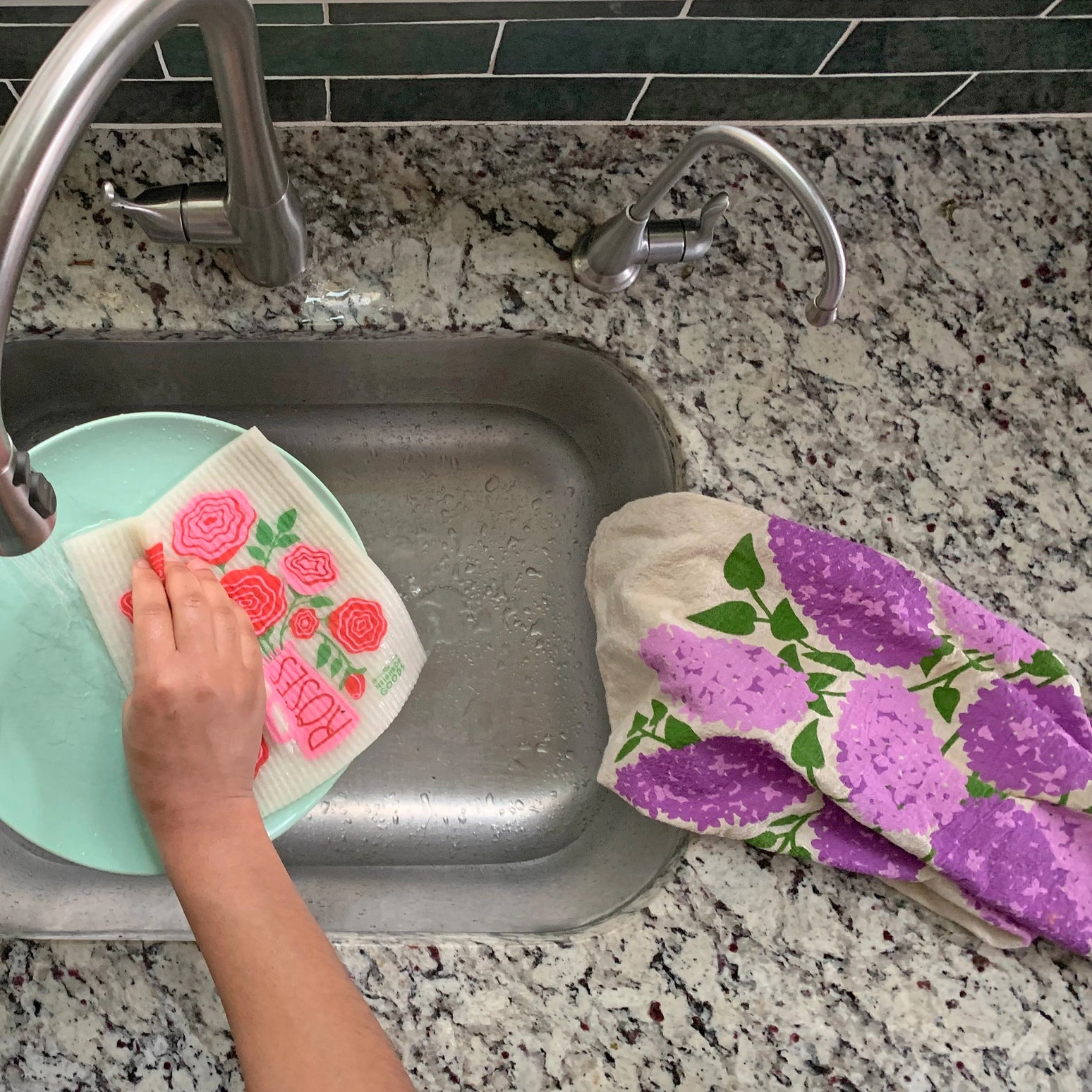 Flower Garden (Rose, Lilac) Tea Towel Set