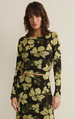 Taysha Ren Floral Mesh Top