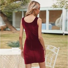 Sleeveless Velvet Mini Dress