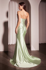 KV1118 Fit & Flare Pleated Strapless Gown