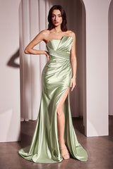 KV1118 Fit & Flare Pleated Strapless Gown